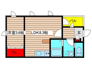 Caldo道徳公園　aの物件間取画像